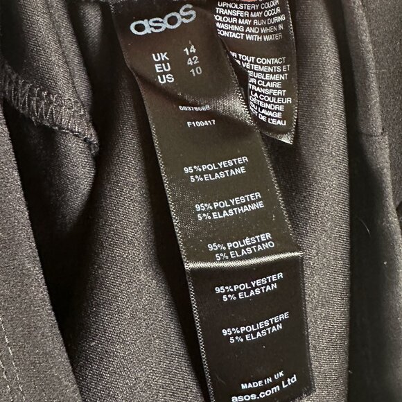 ASOS Size 10 Black Ruched 80's Long Sleeve Bardot Mini Off Shoulder Party Dress - Picture 4 of 5